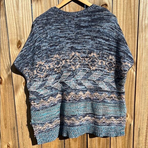 Coldwater Creek Women’s Blue Crewneck Sweater Geometric Patterns Sleeveless Fall - Picture 8 of 16